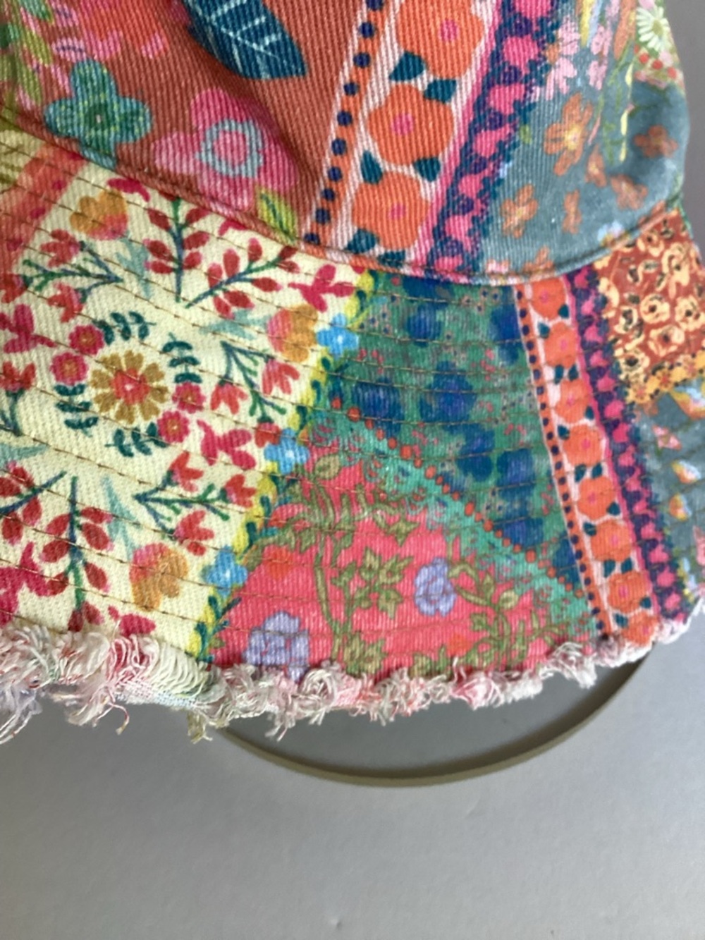 Natural Life Sandy Days Bucket Hat Watercolor Patchwork Boho Festival Hippie - Picture 4 of 14
